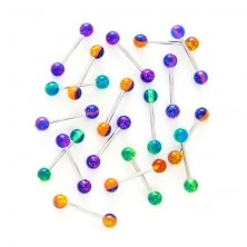 Zungenpiercing - dreifarbiges Glitterball