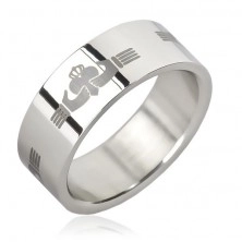 Silberner Ring - wiederholendes irisches Claddagh Motiv