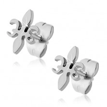 Ohrringe aus Stahl mit Fleur De Lis Symbol