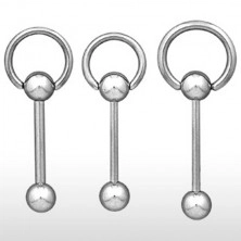 Piercing - Stahlbarbell mit Ring