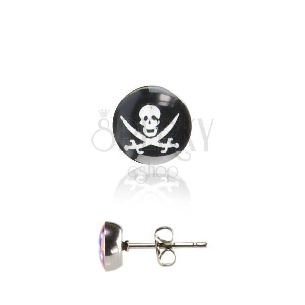Ohrringe aus Chirurgenstahl - Piratenmotiv