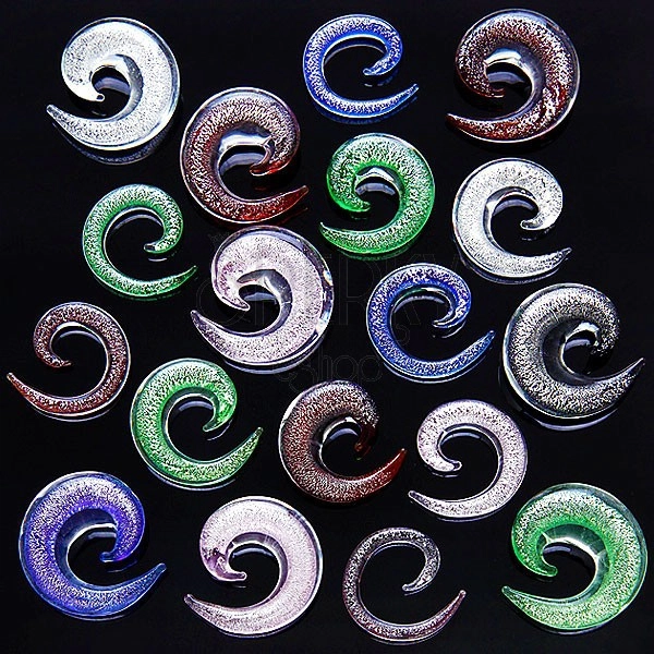 Ohrexpander - Glasspirale in verschiedenen Farben