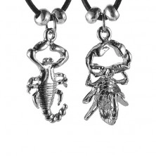 Halsketten für Verliebte - Skorpion an Gummikette, Kugeln