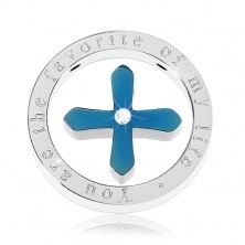 Schmuck für zwei - blaue Kreuze mit Zirkon im massiven Ring