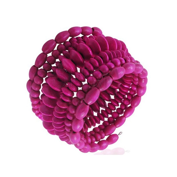 Holzperlen Armband in Spiralenform, pink Farbe