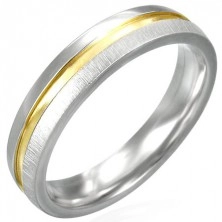 Ring aus Edelstahl mit goldener glänzender Mitte