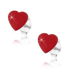 Ohrringe aus Silber 925 - rotes Herz