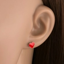 Ohrringe aus Silber 925 - rotes Herz
