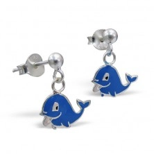 Ohrhänger aus Silber 925 - glücklicher Delphin 