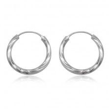 Runde Ohrringe aus Silber, gedreht, 20 mm