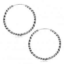 Ohrringe Kreise aus Silber 925 in Drehoptik, 45 mm