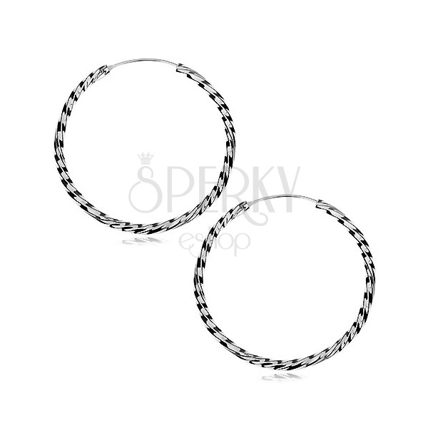 Ohrringe Kreise aus Silber 925 in Drehoptik, 45 mm