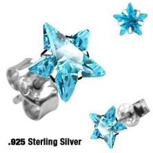 Ohrringe aus Silber 925 - bunter Stern, verschiedene Farben