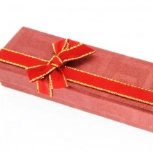 Rote Geschenkverpackung für Halskette - zweifarbige Schleife