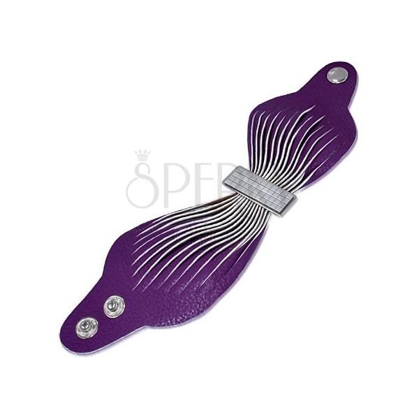 Violet Armband aus Leder - Schnalle mit Schachbrettmuster