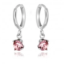 Ohrringe aus Silber 925 - kleine Ringe und pink Zirkon
