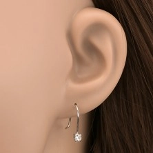 Ohrringe aus Silber 925 - runde klare Zirkone auf Häckchen, 3 mm