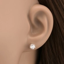 Ohrringe aus Silber 925 - strahlender klarer Zirkon, mehrfacher Griff