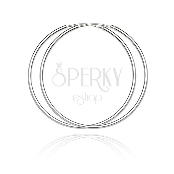 Runde Ohrringe aus Sterlingsilber - einfaches, schlichtes Design, 45 mm