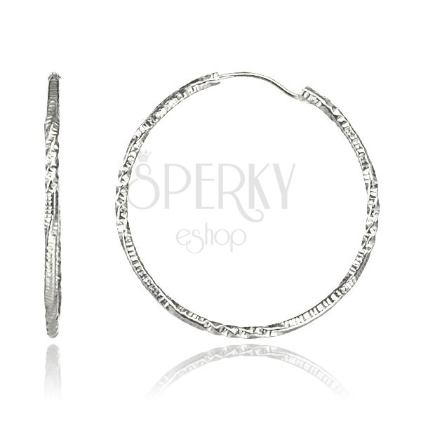 Ohrringe aus Silber 925 - mehrmals gedrehte Ringe, 30 mm