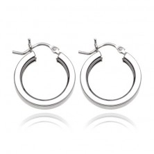 Silberne 925 Ohrringe - breite kantige Ringe, 18 mm