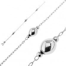 Silberarmband - Armbandkette mit glänzenden Schmuckperlen
