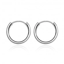 Glänzende Ohrringe aus 925 Silber - breitere Kreise, 16 mm
