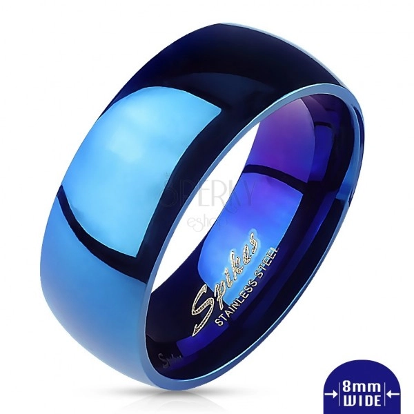 Ring aus Chirurgenstahl in glänzender blauer Farbe
