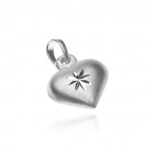 Silberanhänger 925 - mattes Herz mit glänzendem Stern