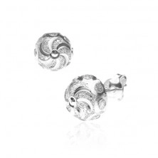 Silberne 925 Ohrstecker - Spirale mit strahlenden Ringen