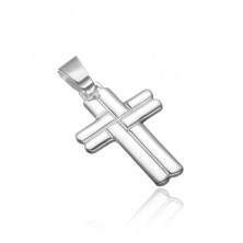 Silberanhänger 925 - verflochtenes abgerundetes Kreuz