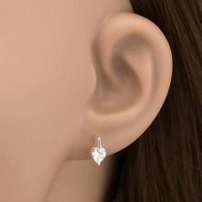 Ohrringe aus Silber 925 - Herzzirkon in verlängerter Hülse