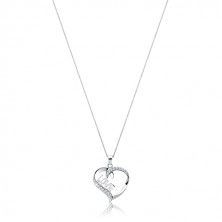 Halskette aus silber 925 - Herzlinie mit Aufschrift LOVE