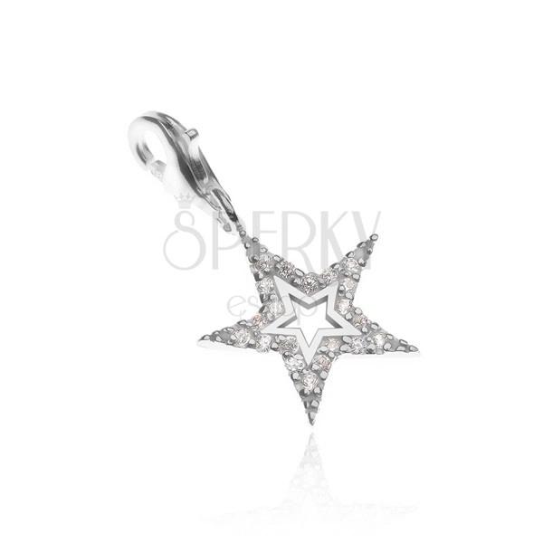 Armband Anhänger aus 925 Silber - strahlender Stern mit Ausschnitt
