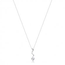 Silberne Halskette - Blitz mit transparentem Zirkon abgeschlossen, Silber 925