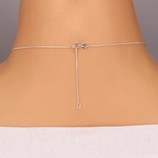 Silberne 925 Halskette - breitere strahlende Herzsiluette