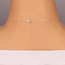 Silber Halskette - zwei große transparente Zirkonen auf einer Kette, Silber 925