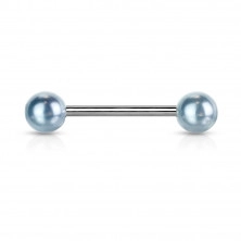 Zungenpiercing aus Stahl - bunte Perlenkügelchen
